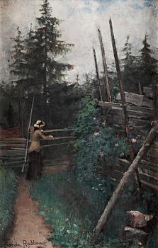 703. Gerda Tirén, Woman in landscape.