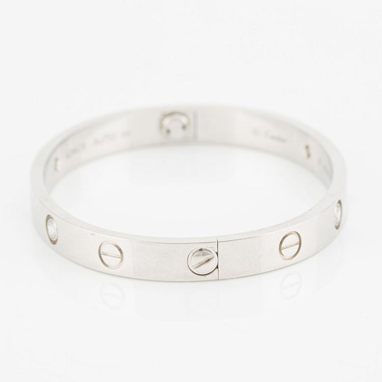 Cartier armband "Love" 18K vitguld med runda briljantslipade diamanter.