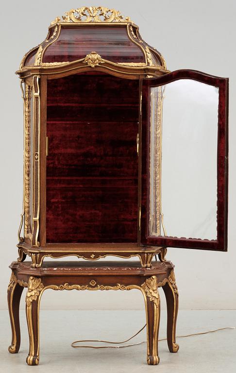 VITRINSKÅP, 2 delar, Louis XV-stil, 1900-tal.