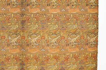 A Mugul style brocaded silk and metal panel, 65 x 67 cm, Persia, 18th century.