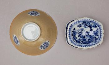 SALTKAR samt KOPP, porslin, Kina 1700-tal.