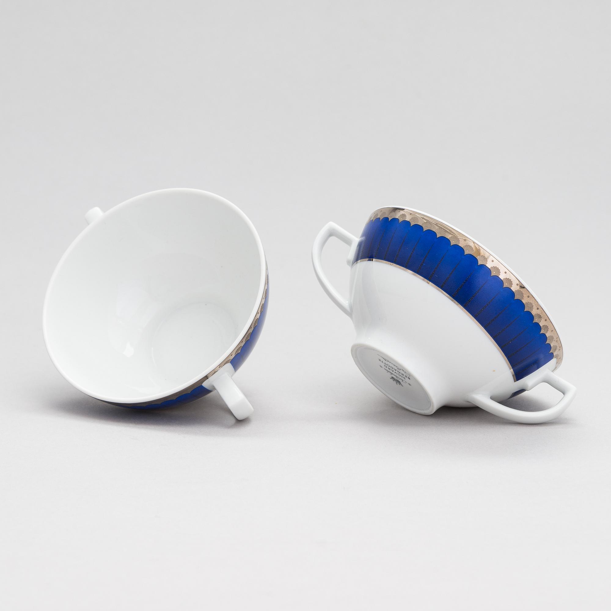 Sigvard Bernadotte, servis, 30 delar, "Marianne Royal Blue", Christineholm/Fyrklövern.