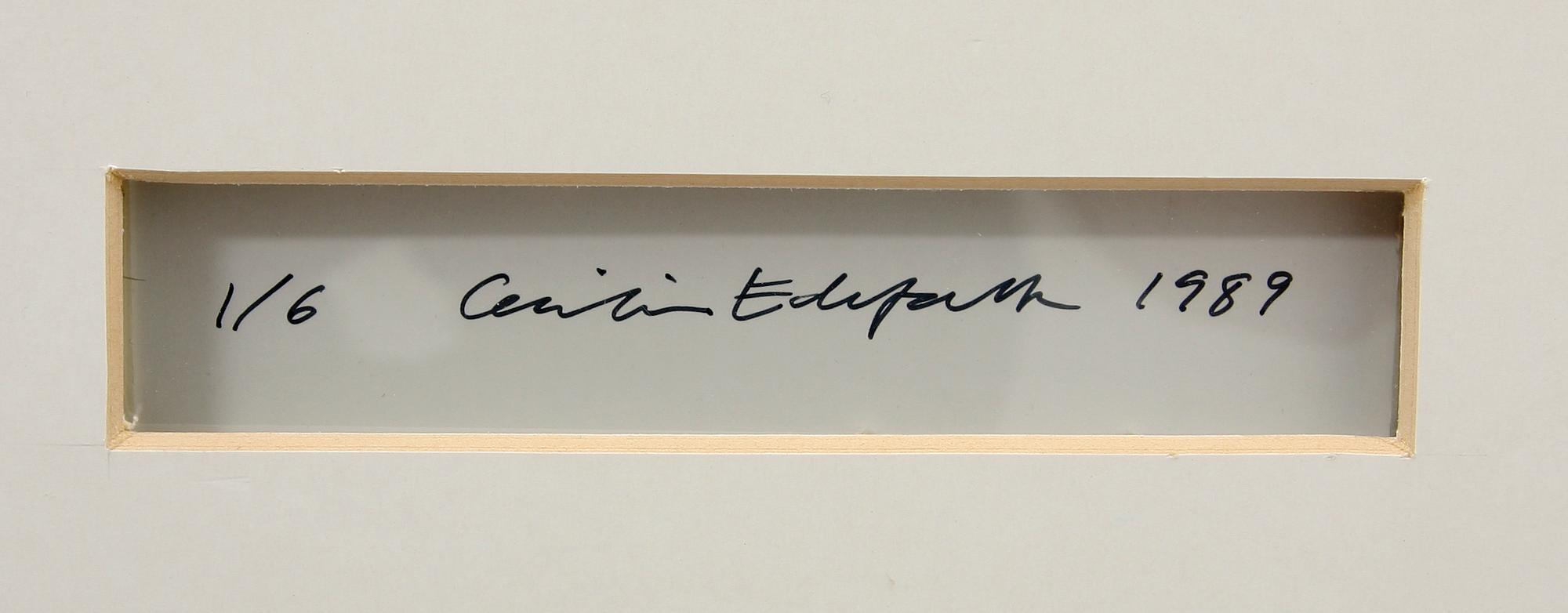 CECILIA EDEFALK, färgserigrafi, a tergo sign, numr 1/6 o dat- 1989.