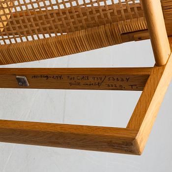 BØRGE MOGENSEN, easy chair and ottoman, "Highback Easy Chair"/"Släden", model 2254, Fredericia Stolefabrik, Denmark.