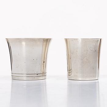 Seven Swedish silver cups, Stockholm 1950s-60s.