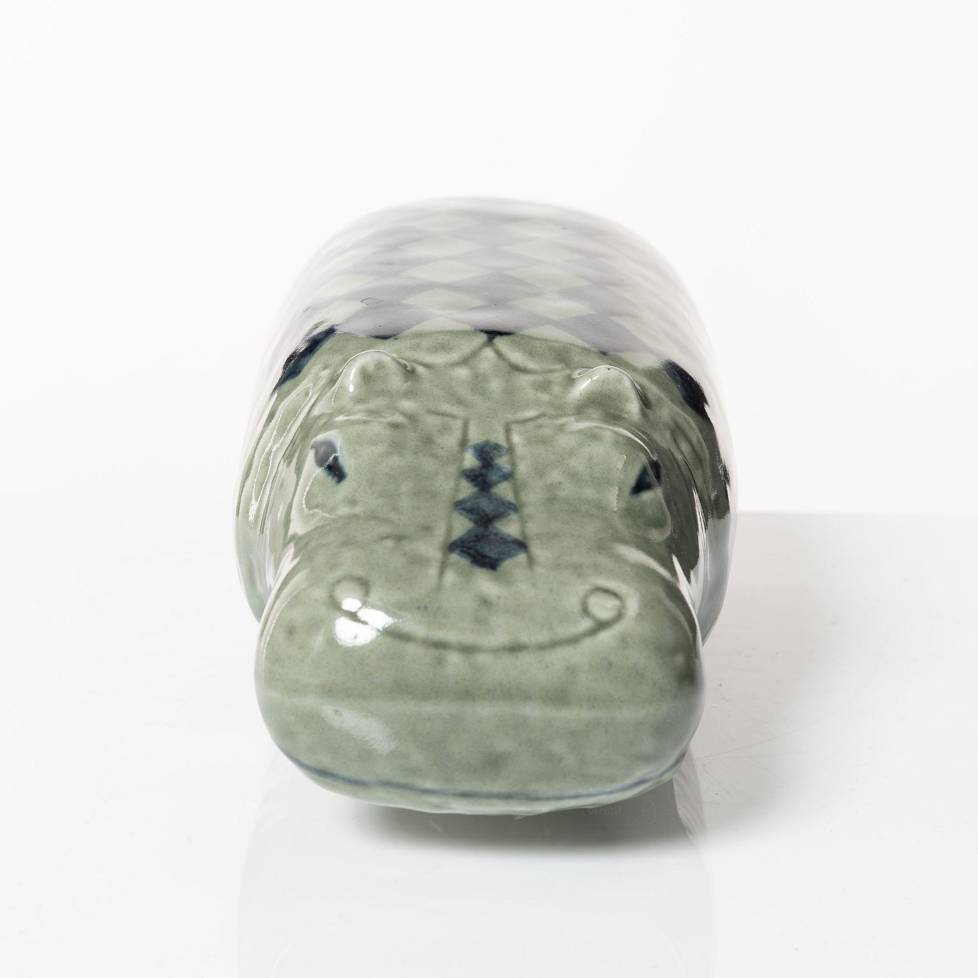 Lisa Larson, a stoneware figurine, 'Flodhäst' (Hippopotamus) from the series 'Stora zoo', Gustavsberg.