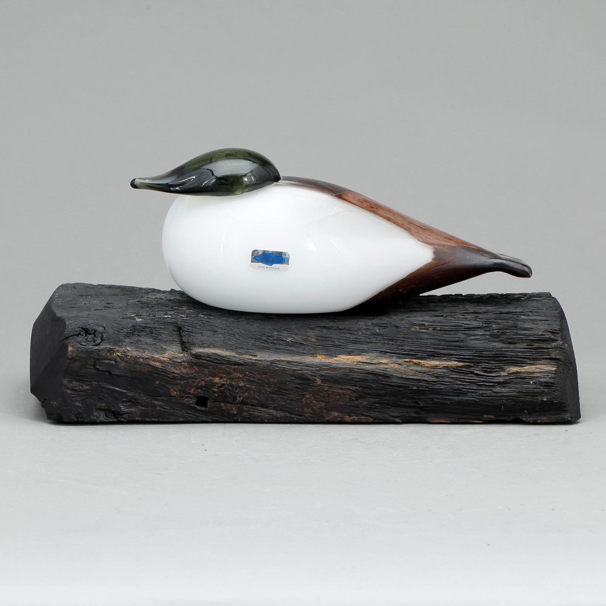 FIGUR, glas, Oiva Toikka, Nuutajärvi, etikettmärkt.