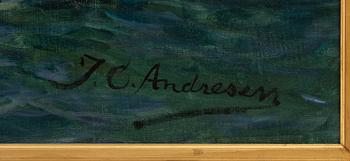 Jens Christian Andresen, The corvette "Norrköping" at Möns Klint.