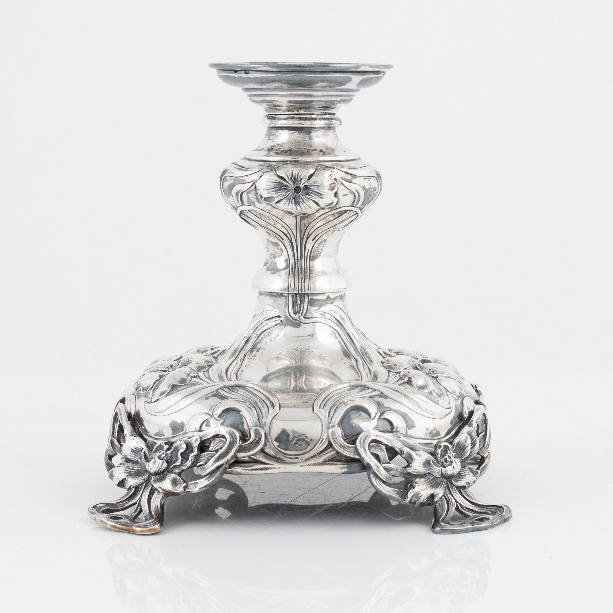 An Austro-Hungarian Art Nouveau Silver Candlestick, Vienna circa 1900.