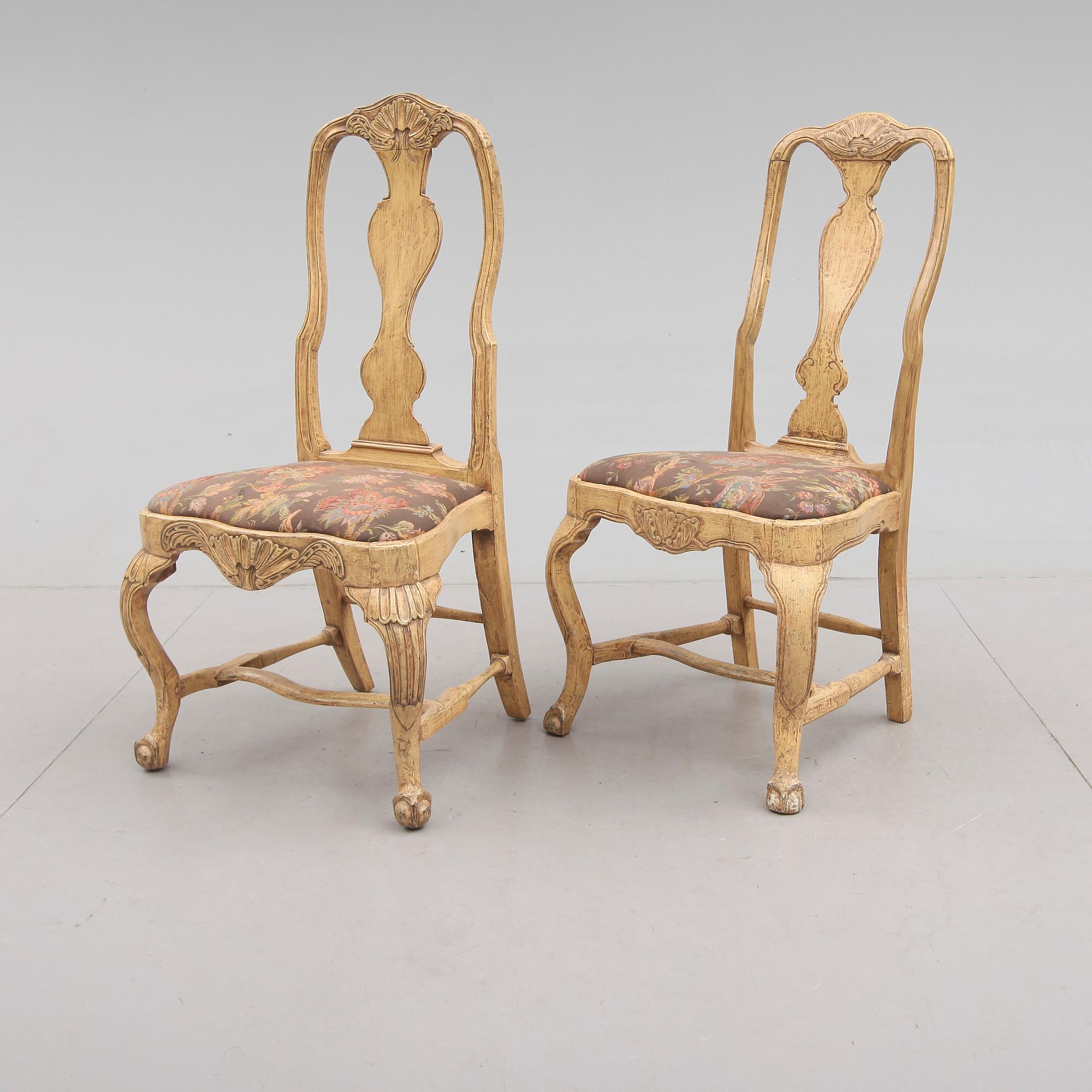 STOLAR, 2 st snarlika, rokoko, 1700-tal.