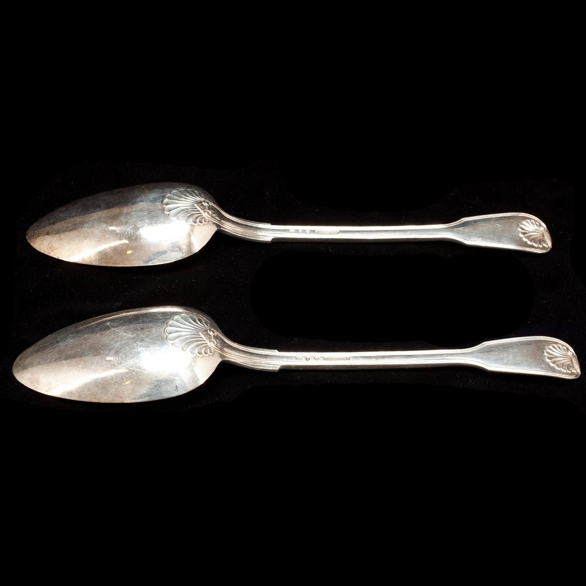 SERVERINGSSKEDAR, ett par. Silver. J.E Torsk, Stockholm 1848. 270g.