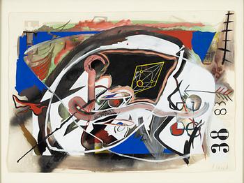 Carsten Regild, mixed media on paper, signed.