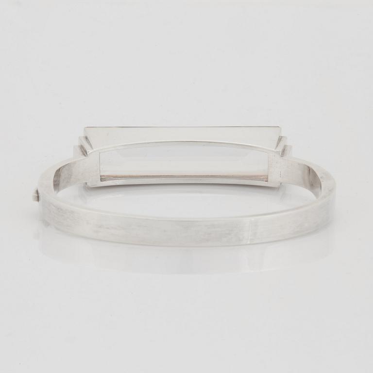 Wiwen Nilsson, armring, Lund, 1943, sterling och bergkristall.