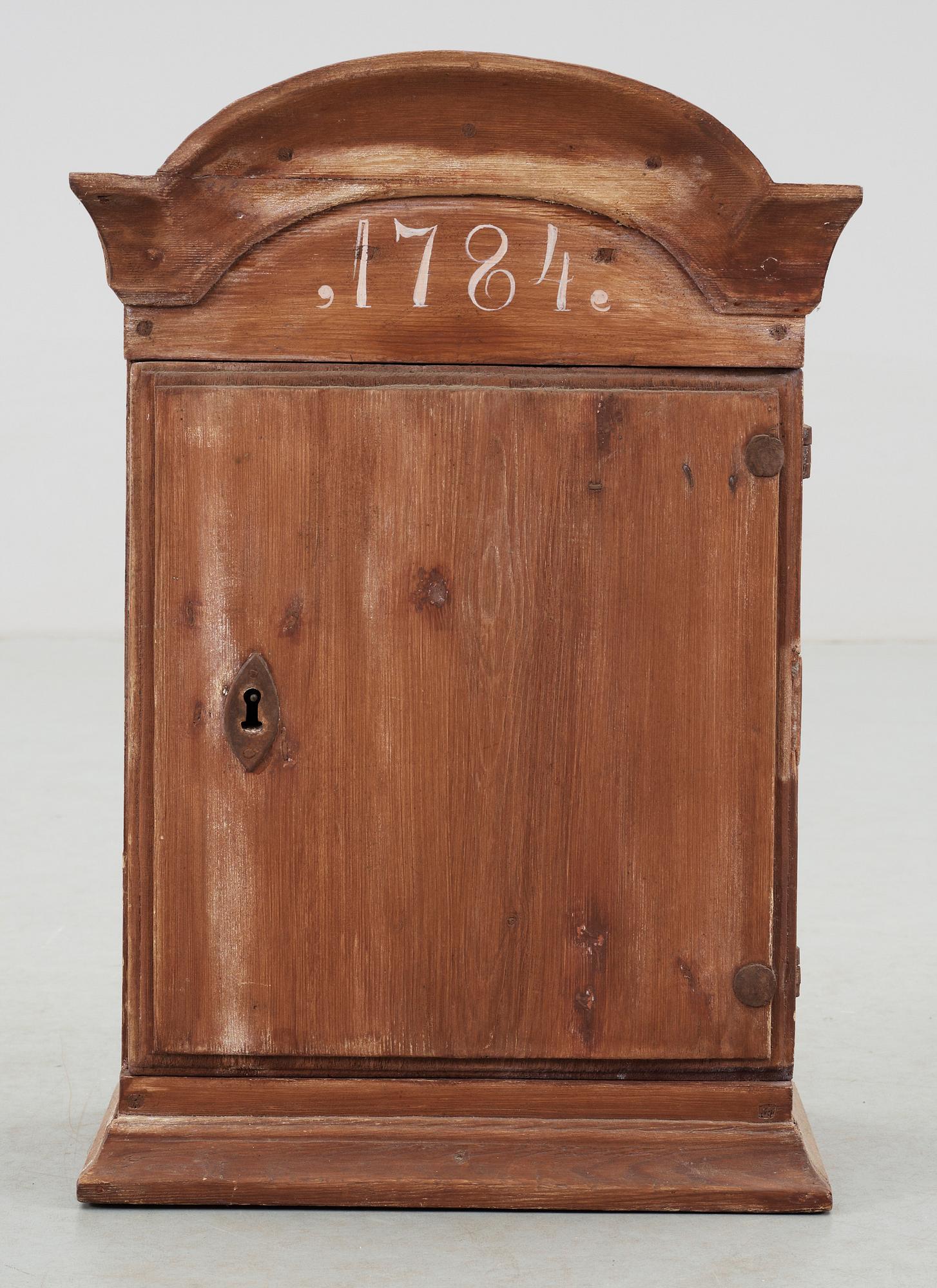 VÄGGSKÅP, allmoge, dat 1784.