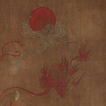 A Song-style hanging scroll of a eleven-headed Avalokiteshvara, Qing dynasty, 19th century.