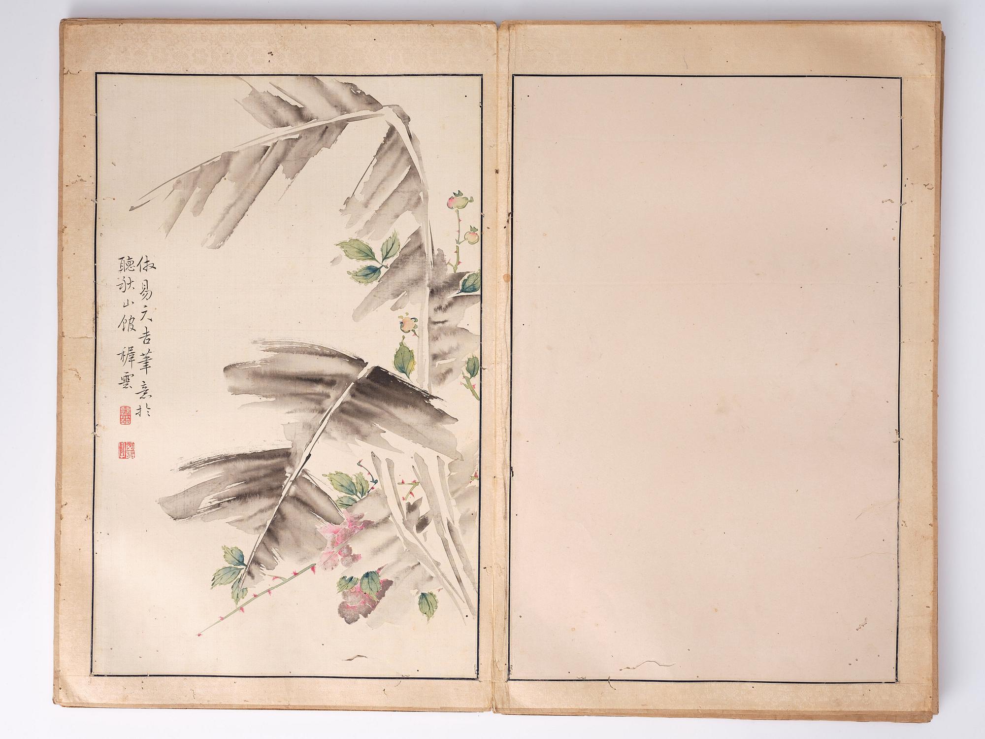 An album with 15 paintings, Qing dynasty (1644-1912). Signed Cao Qi.