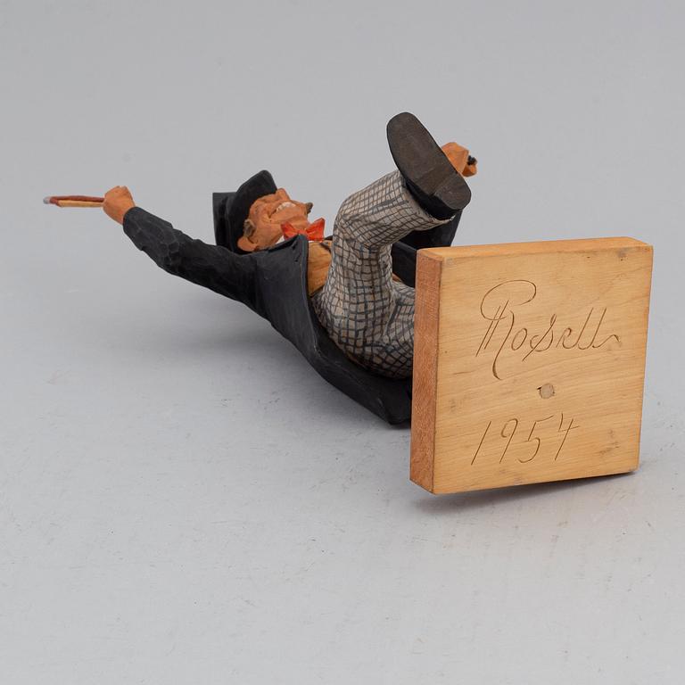 HERMAN ROSELL, sculpture, painted wood, signed and dated 1954.