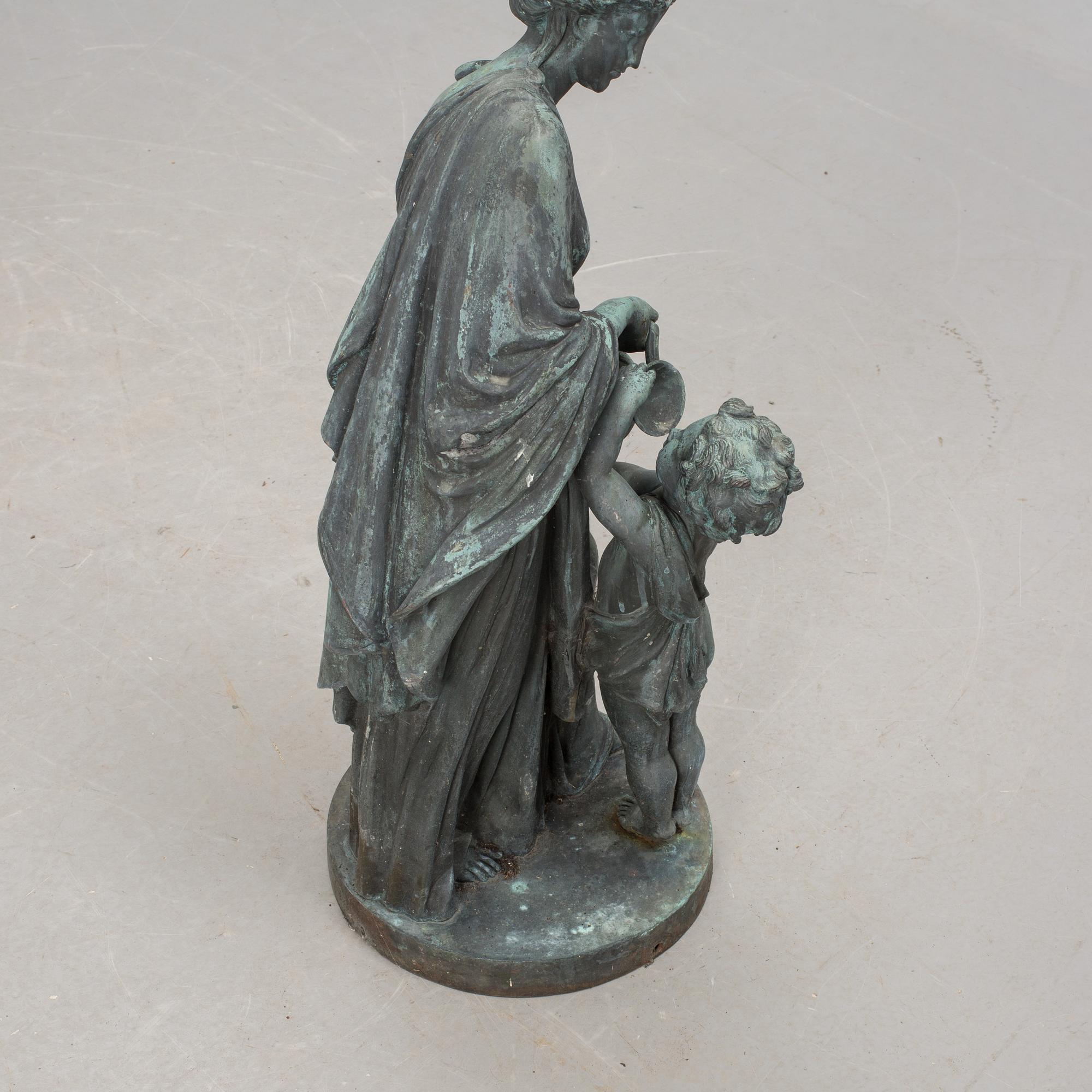 TRÄDGÅRDSSKULPTUR, patinerad brons,  1900-tal.
