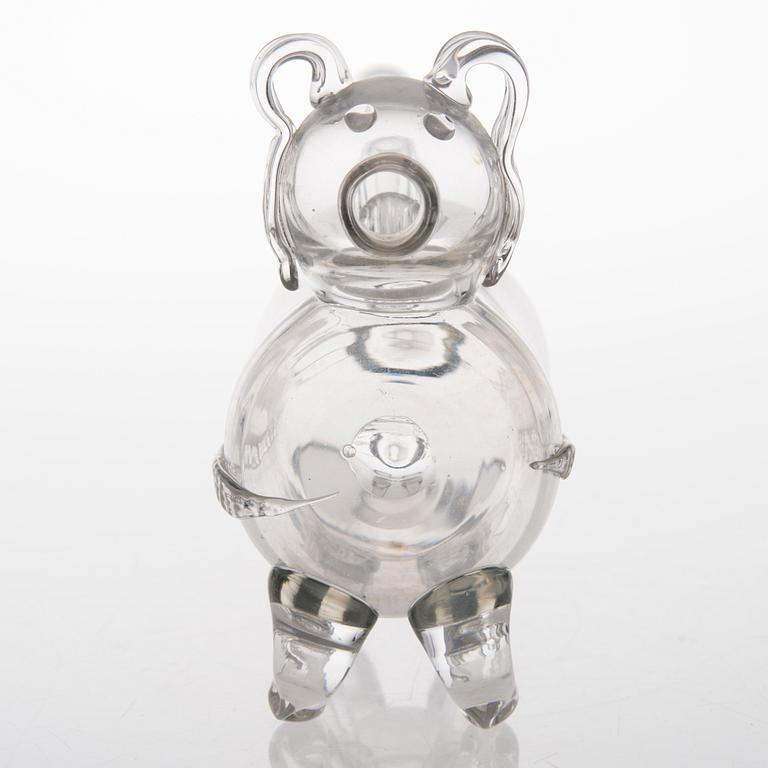 KARAFF, glas, Brännvinshund, 1900-tal.
