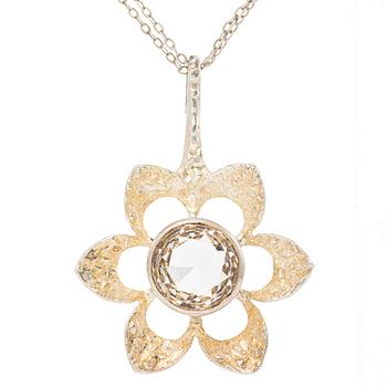Theresia Hvorslev, Pendant, silver with faceted rock crystal, Lidköping 1972.
