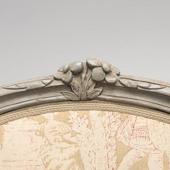 Bergeres, a pair of similar, Louis XV, signed J.C. Briois (active in Paris 1766-1782).