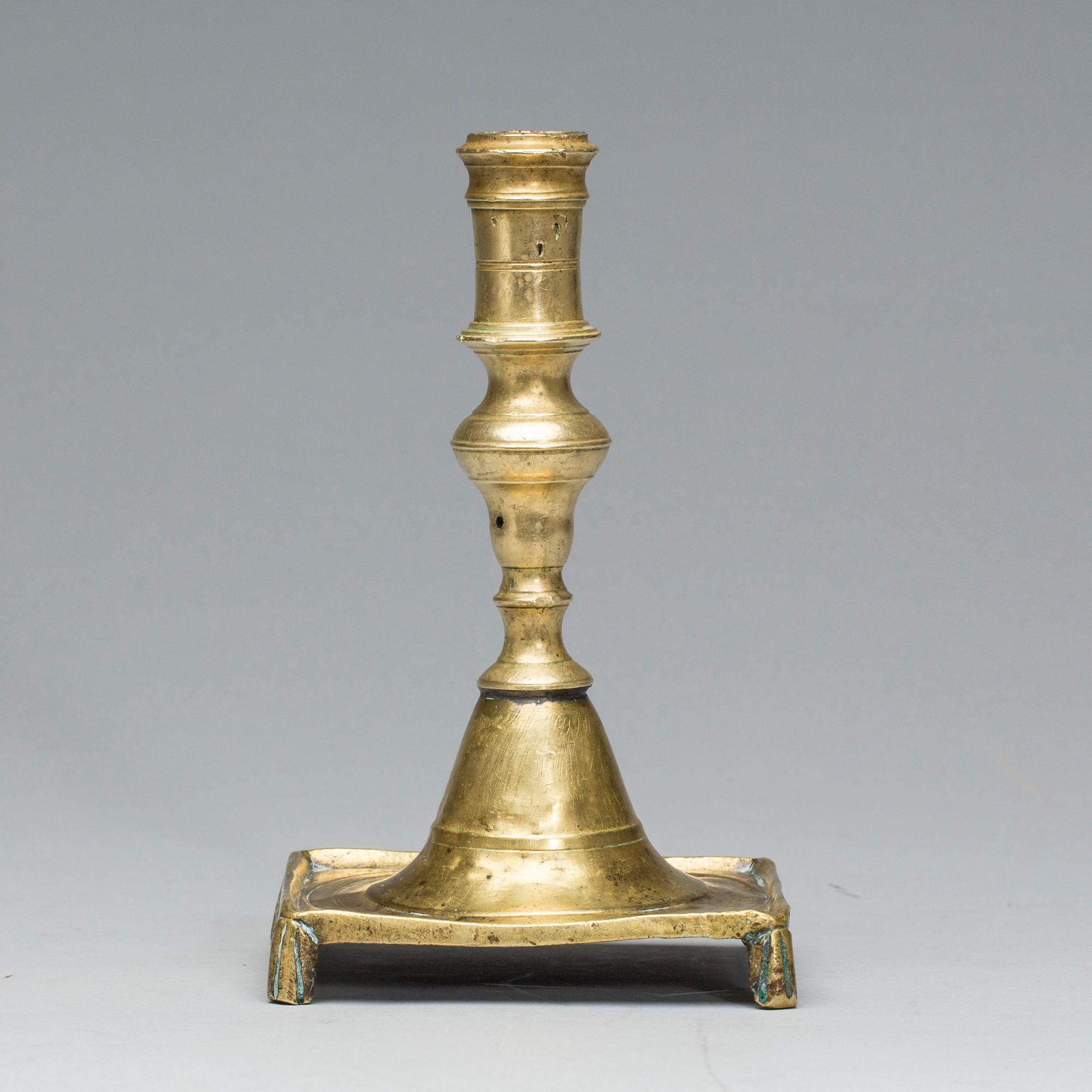 LJUSSTAKE, mässing, 1700-tal.