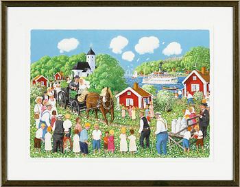Bert Håge Häverö · BERT HÅGE HÄVERÖ, färglitografi, signerad och numrerad 151/375.