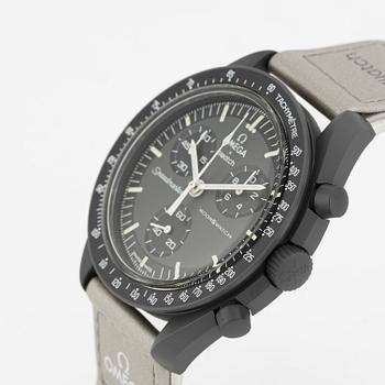 Swatch/Omega, MoonSwatch, Mission to Mercury, chronograph, wristwatch, 42 mm.