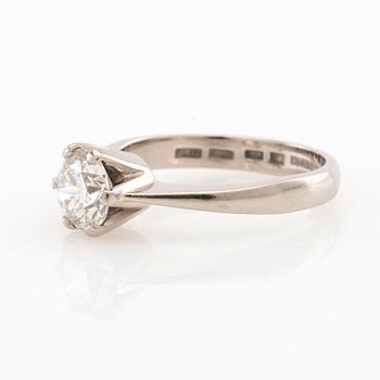 Solitaire ring in 18K white gold with a round brilliant-cut diamond approximately 1.43 ct.