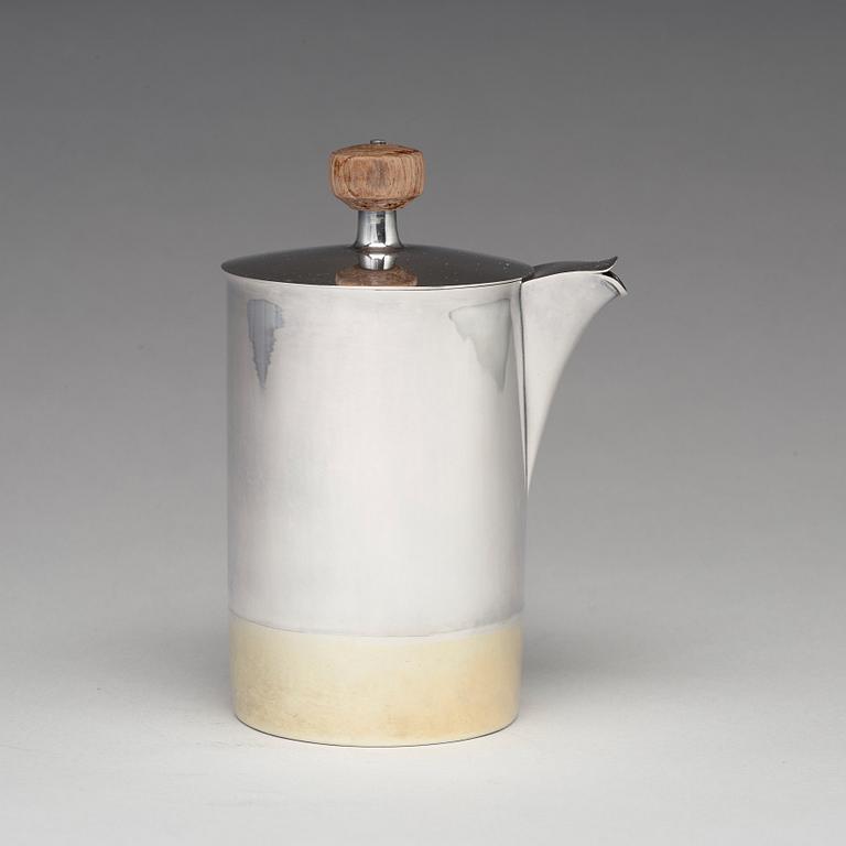 Birger Haglund, a sterling silver coffee pot, Stockholm 1956.