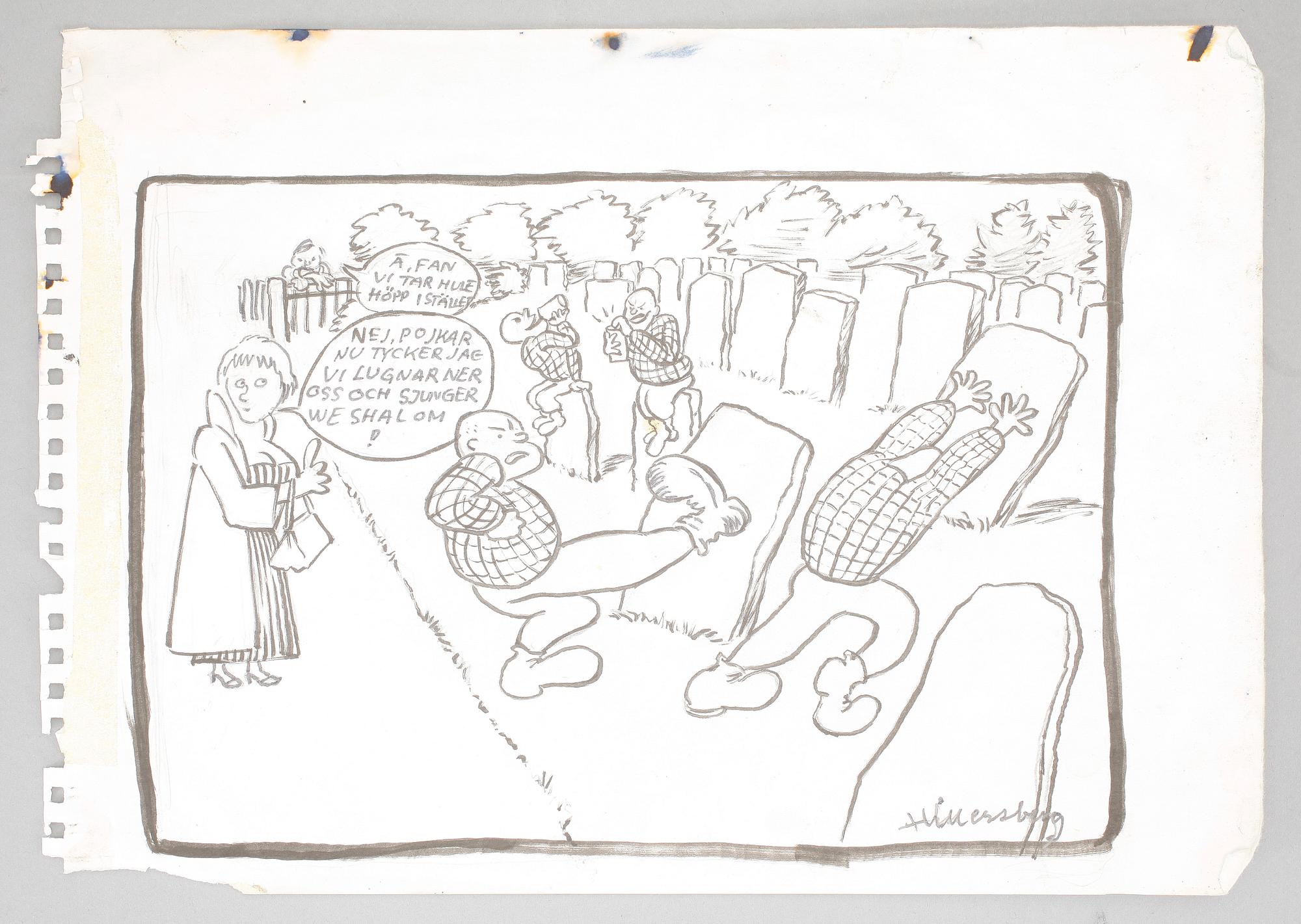 LARS HILLERSBERG, tuschteckningar, 2 st, signerade.