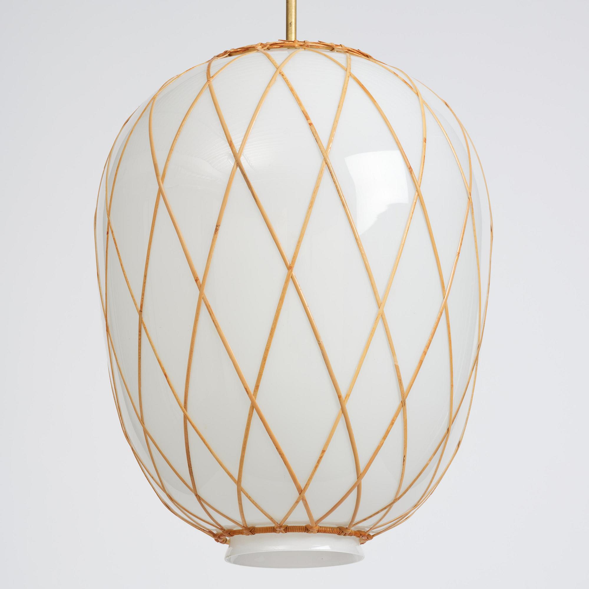 Harald Notini, taklampa, modell 11555, Arvid Böhlmarks Lampfabrik, Stockholm, 1940-tal.