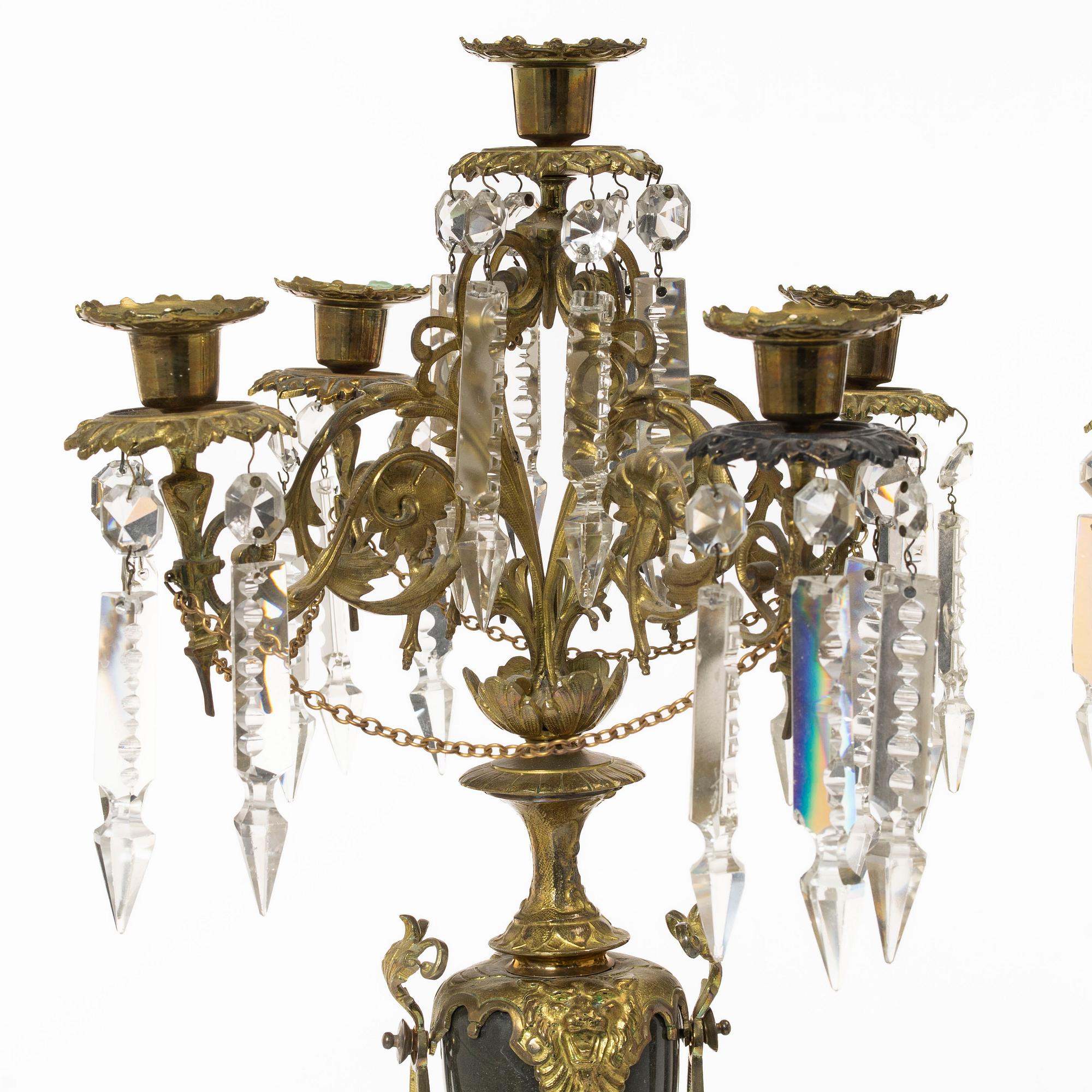 Kandelabrar, ett par, 1800- talets slut.