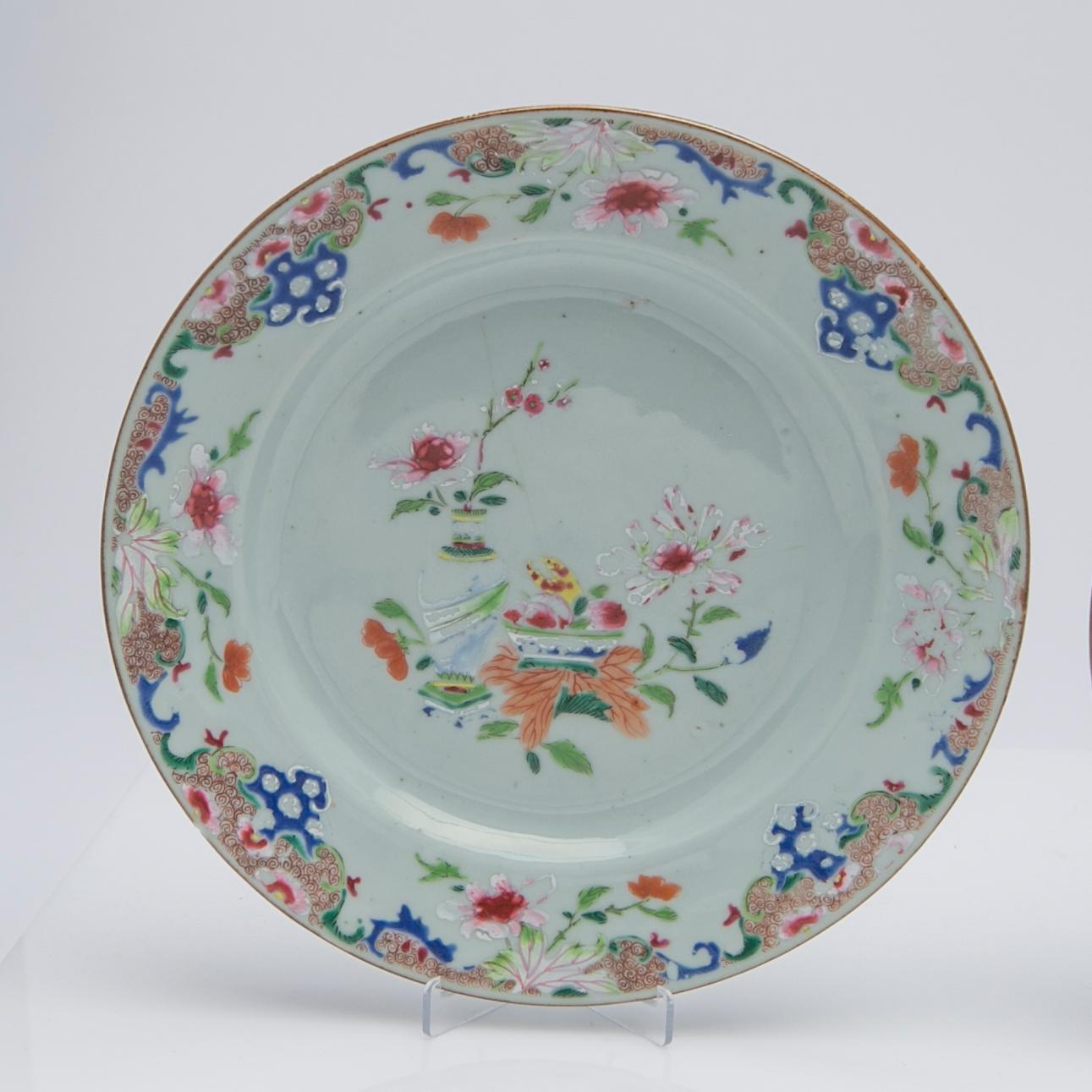 Tallrikar, 4 st, Kina, Qianlong (1736-95).