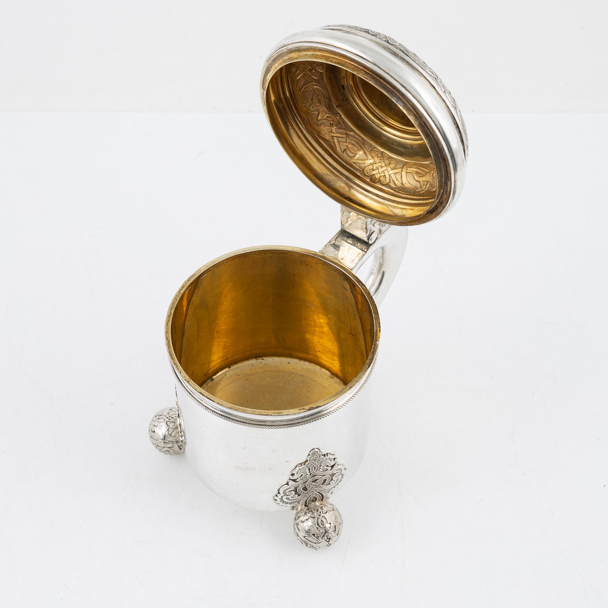 A Baroque style silver tankard, Birger Eriksson Göteborg, after 1927.