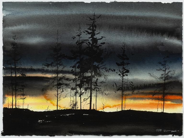 Peter Eugén, Trees in the evening twilight.