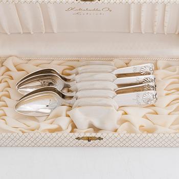 Fredrik Tiander, a 19-piece set of silver cutlery, Lovisa Finland 1838, engraved EG af F for Edvard Gustaf af Forselles.