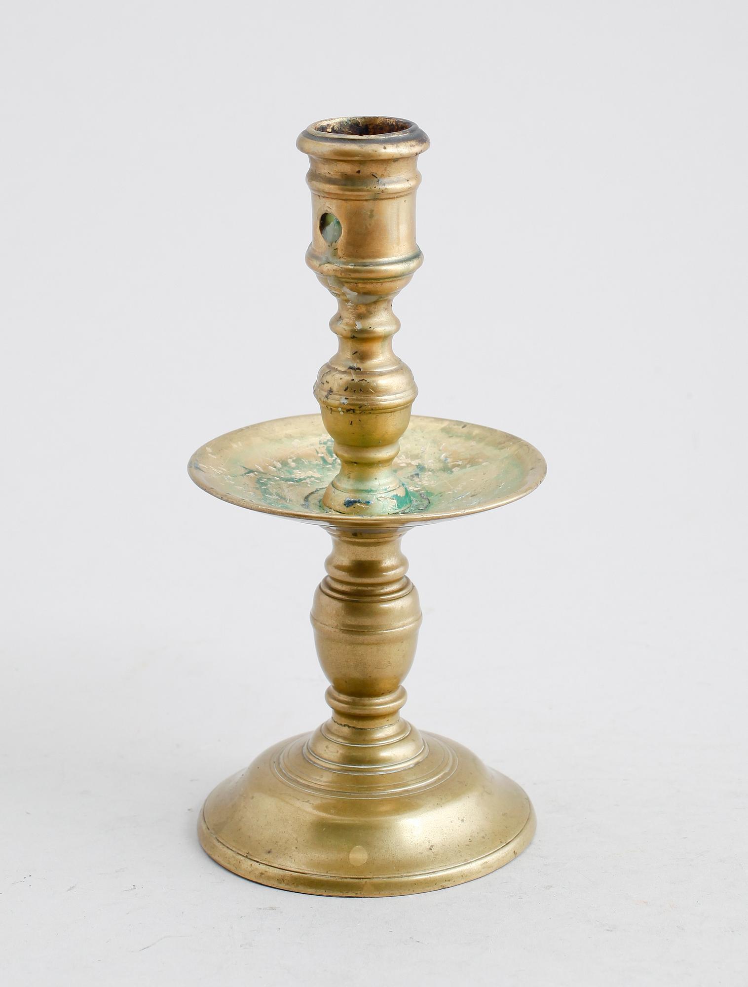 LJUSSTAKE, mässing, 1500-/1600-tal.