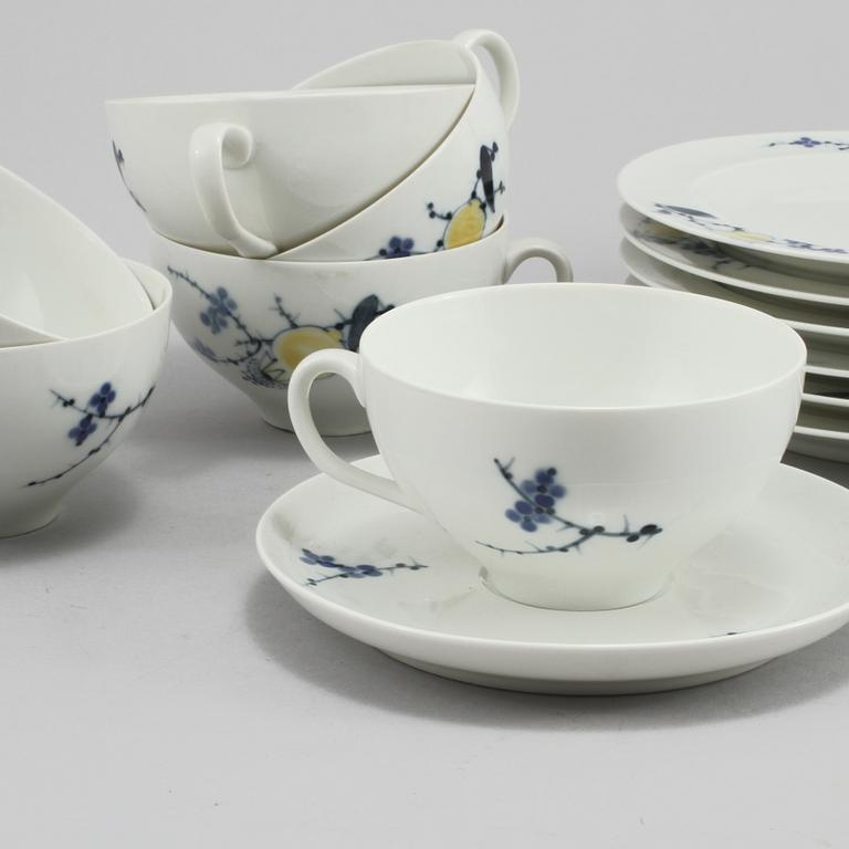 TESERVIS, 14 delar, porslin, "Rimmon", Johannes Hedegaard, Royal Copenhagen, Danmark, 1900-tal.
