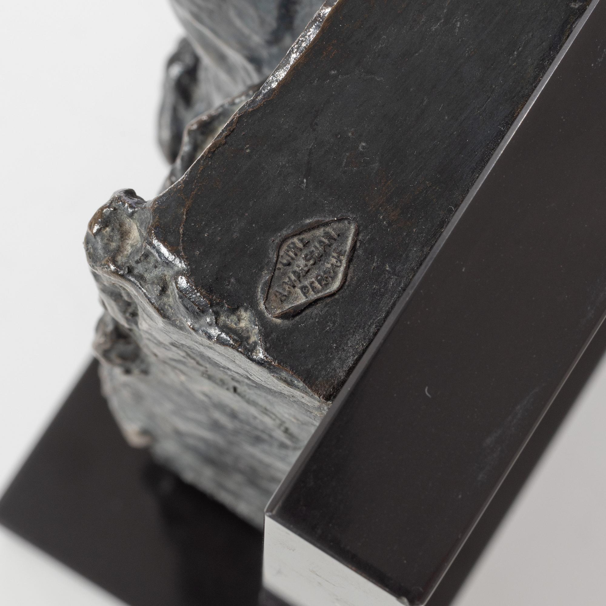 Gudmar Olovson, relief/sculpture. Signed. Numbered. Foundry mark. Bronze, total height 29 cm, length 24 cm.