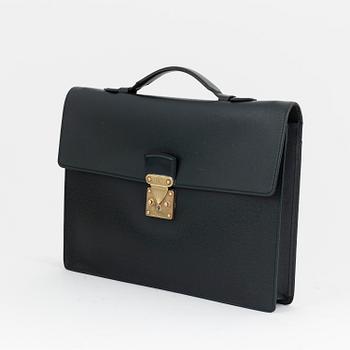 Louis Vuitton, a green Taiga 'Kourad' briefcase, 1997.