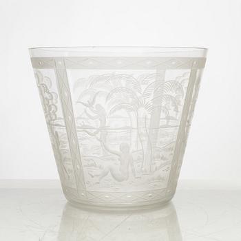 Edward Hald, a glass bowl/vase, Orrefors, Sweden,.