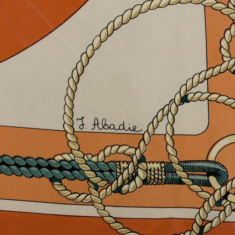 HERMÈS, SCARF, "Chateau D'Arrière orange", issued 1974.