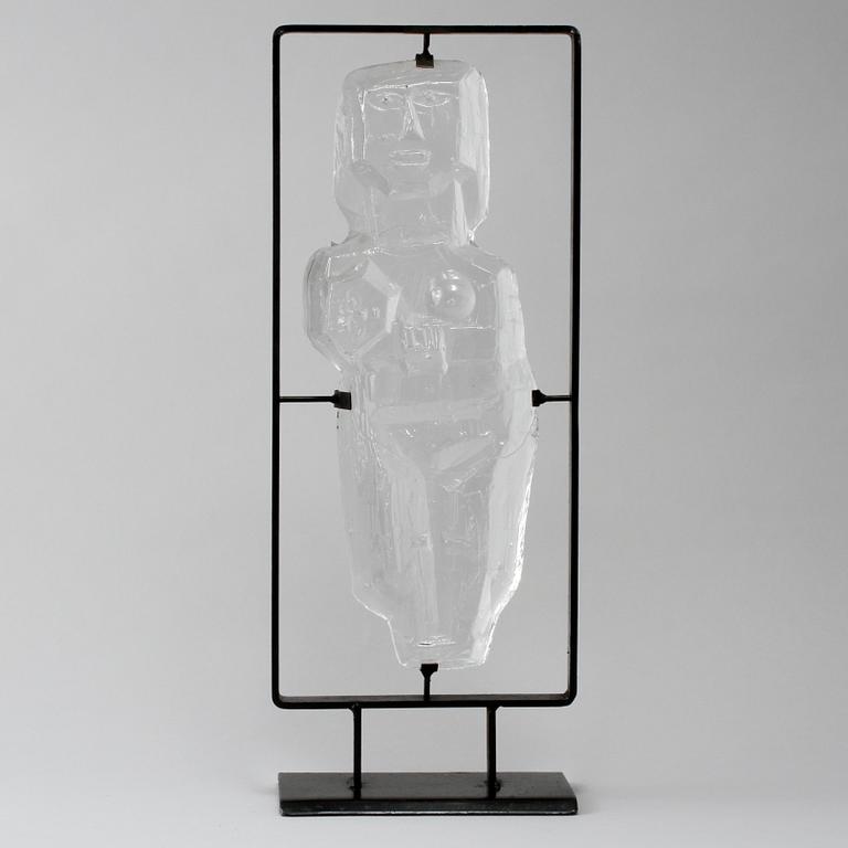 SKULPTUR, glas, Erik Höglund, Boda, osignerad, 1900-talets andra hälft.