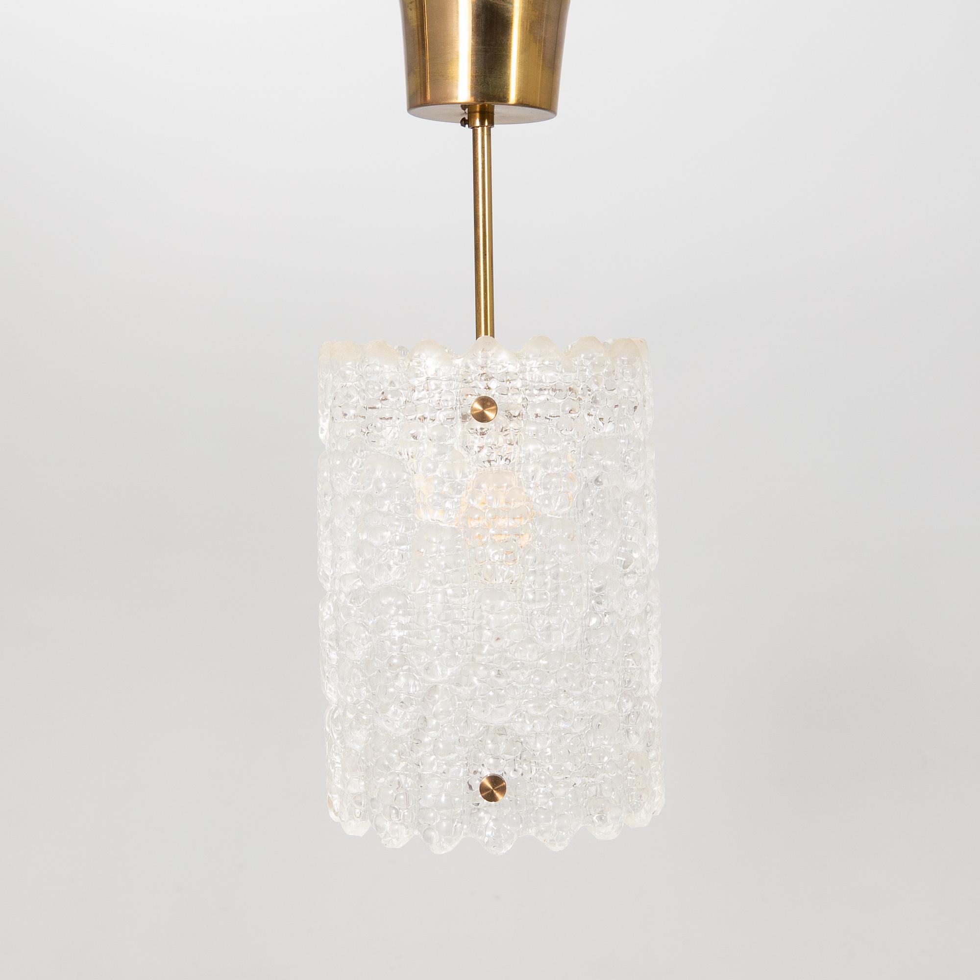 Carl Fagerlund, ceiling lamps a pair Orrefors later part of the 20th century.