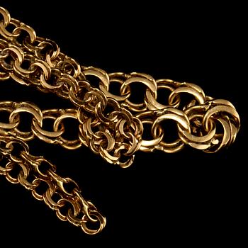 HALSLÄNK, 18k guld, Guldfynd, Solna. Vikt 16 g.