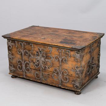 An 18th Century Wooden Chest.