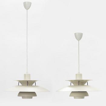 Poul Henningsen, a pair of 'PH-5' ceiling lights, Louis Poulsen, Denmark.