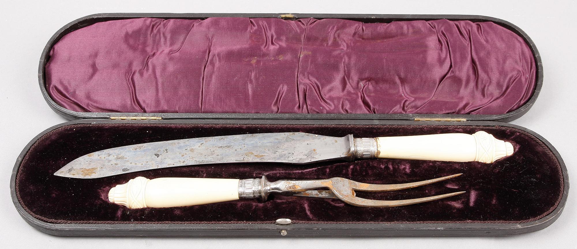 TRANSCHERBESTICK, ben och silver. Sheffield 1893-94.