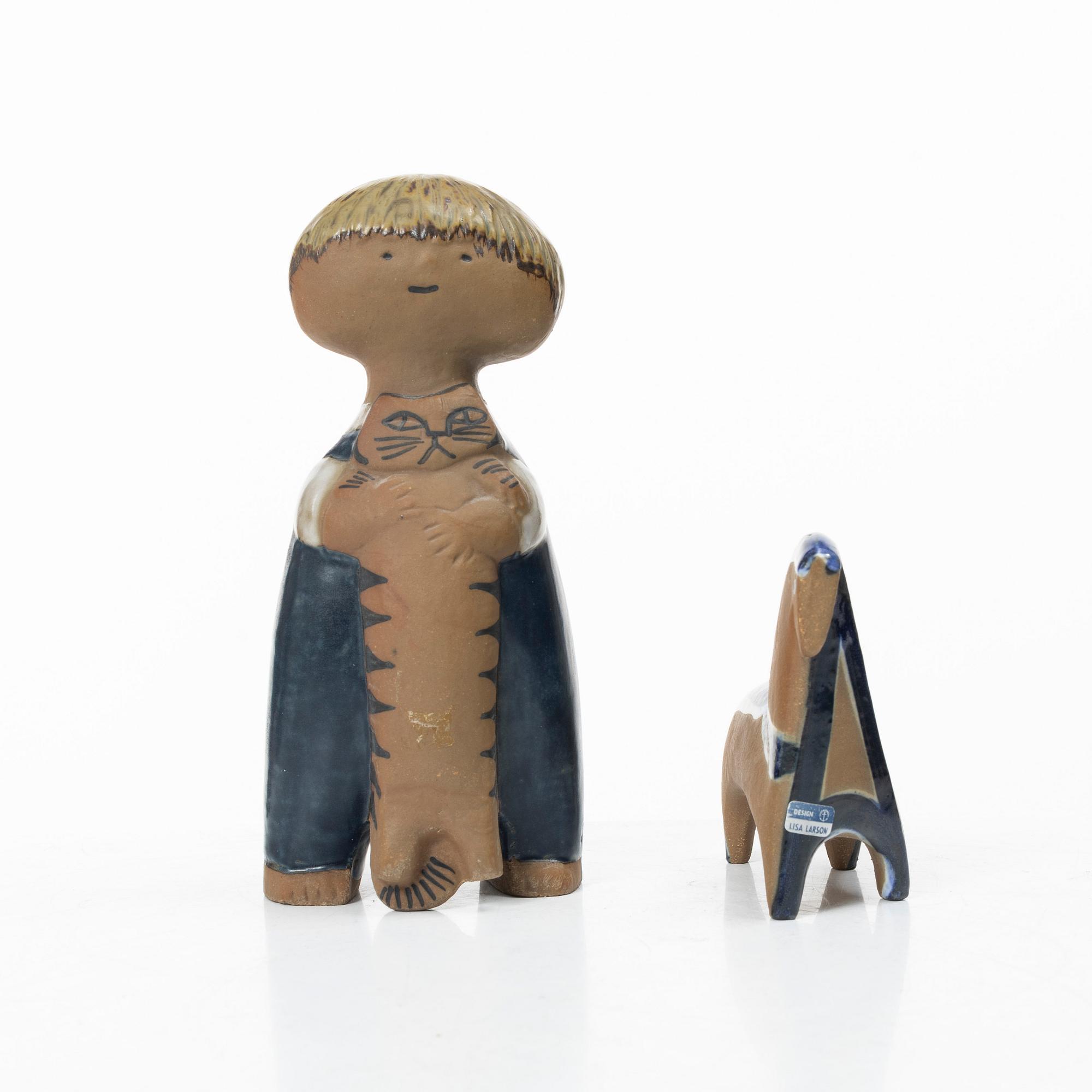 Lisa Larson, figurines, 2 pcs, stoneware, Gustavsberg.